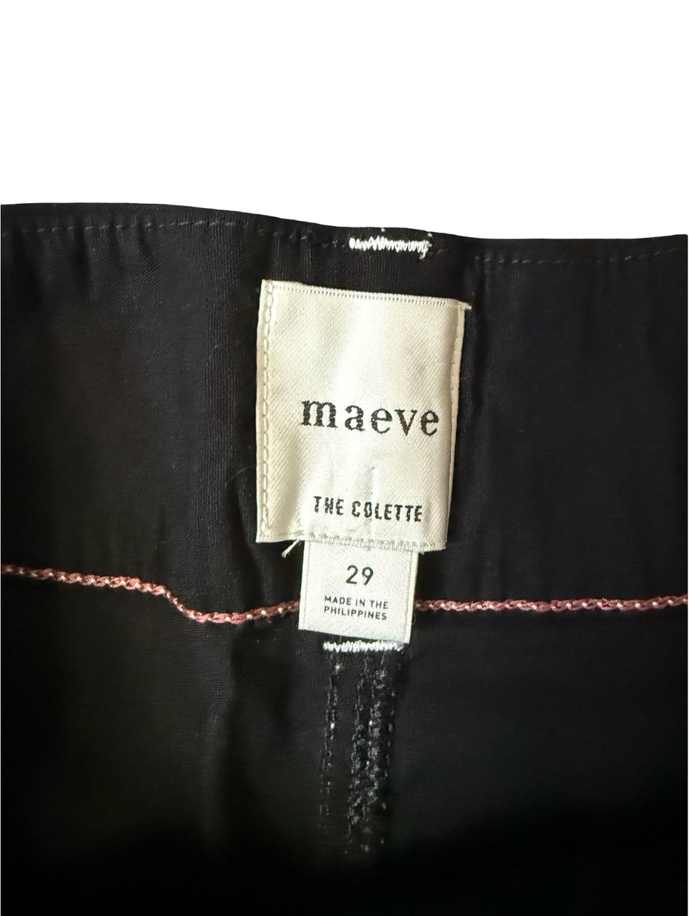 Maeve The Colette Black Contrast Wide Leg Pants Size 29 with Contrast Stitching - Picture 5 of 5